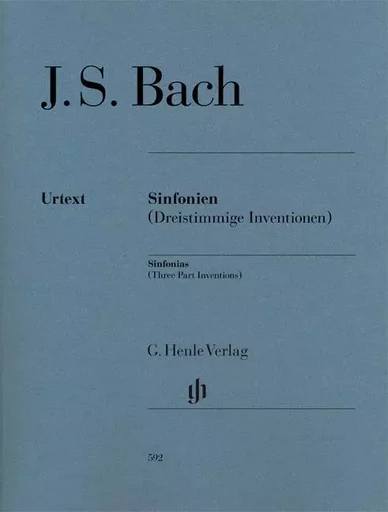 JOHANN SEBASTIAN BACH - INVENTIONS 3 VOIX - SINFONIAS - BACH - THREE-PART INVENTIONS -  BACH JEAN SEBASTIEN - HENLE