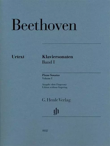 LUDWIG VAN BEETHOVEN : SONATES POUR PIANO, VOLUME 1  EDITION SANS DOIGTES - PIANO -  RECUEIL -  LUDWIG VAN BEETHOVEN - HENLE