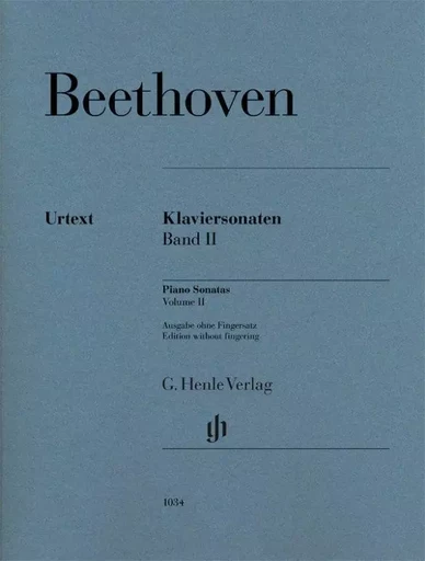 LUDWIG VAN BEETHOVEN : SONATES POUR PIANO, VOLUME 2  EDITION SANS DOIGTES - PIANO -  RECUEIL -  LUDWIG VAN BEETHOVEN - HENLE