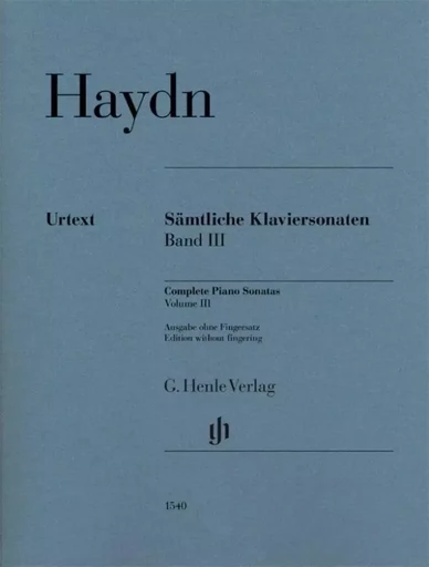 JOSEPH HAYDN : EDITION INTEGRALE DES SONATES POUR PIANO VOLUME 3 -  JOSEPH HAYDN - HENLE