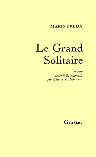 Le grand solitaire - Marin Preda - GRASSET