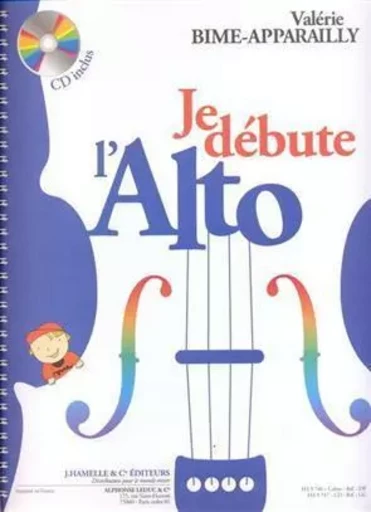 VALERIE BIME-APPARAILLY : JE DEBUTE L'ALTO - VOL. 1 - RECUEIL + CD -  BIME-APPARAILLY, VAL - ALPHONSE LEDUC