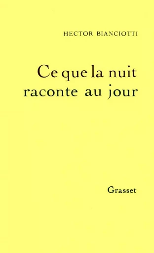 Ce que la nuit raconte au jour - Hector Bianciotti - GRASSET