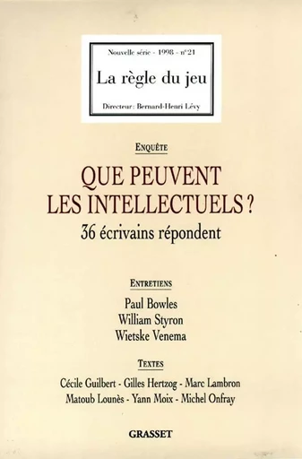 La règle du jeu n° 21 -  Collectif - GRASSET