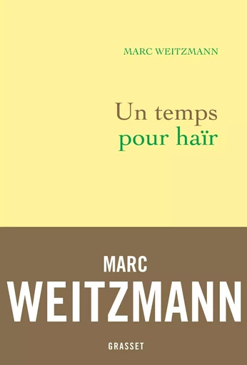 Un temps pour haïr - Marc Weitzmann - GRASSET