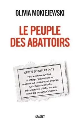 Le peuple des abattoirs - Olivia MOKIEJEWSKI - GRASSET