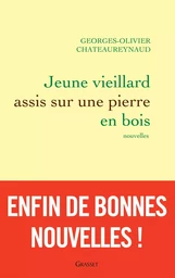 Jeune vieillard assis sur une pierre en bois