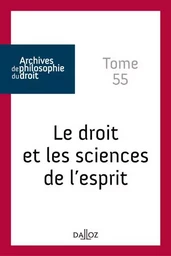 Le droit et les sciences de l'esprit - Tome 55