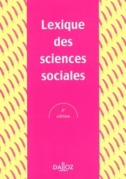 Lexique des sciences sociales. 8e éd.