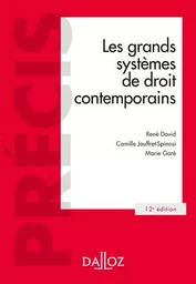 Les grands systèmes de droit contemporains. 12e éd.