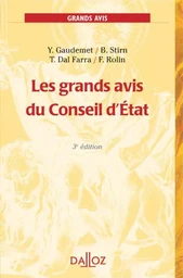 Les grands avis du Conseil d'État. 3e éd.