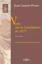 Notes sur la constitution de 1875