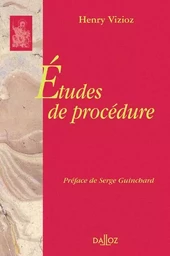 Études de procédure - Réimpression de l'édition de1956