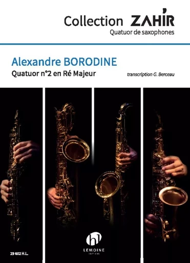 QUATUOR A CORDES N2 ARRANGE POUR 4 SAXOPHONES --- CONDUCTEUR ET PARTIES SEPAREES -  BORODINE ALEXANDRE - LEMOINE