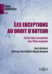 Les exceptions au droit d'auteur - Etats des lieux et perspectives dans l'Union européenne