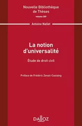 La notion d'universalité - Volume 209 Etude de droit civil