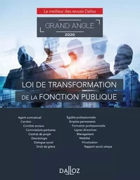 Loi de transformation de la fonction publique - Grand Angle 2020