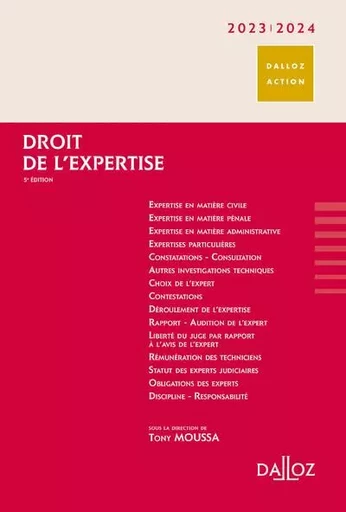 Droit de l'expertise 2023/2024. 5e éd. -  - Groupe Lefebvre Dalloz