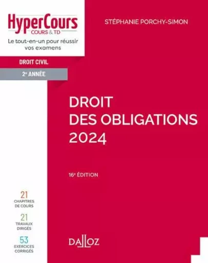 Droit des obligations 2024 16ed - Stéphanie Porchy-Simon - Groupe Lefebvre Dalloz