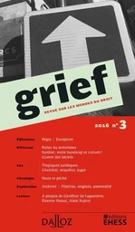 Grief. Revue sur les mondes du droit 2016 - N° 3