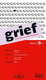 Grief, revue sur les mondes du droit - N° 9/1