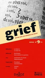 Grief, revue sur les mondes du droit n°9/2