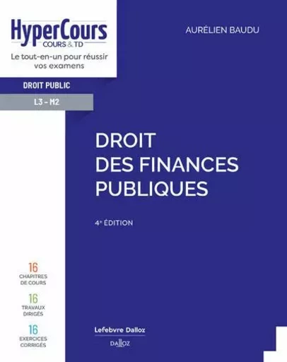 Droit des finances publiques 4ed - Aurélien Baudu - Groupe Lefebvre Dalloz