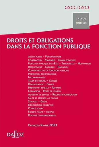 Droits et obligations dans la fonction publique 2022/2023 - François-xavier Fort - Groupe Lefebvre Dalloz