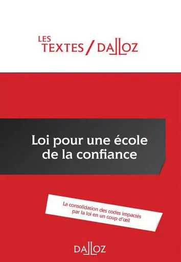 Loi pour une école de la confiance - Christelle De Gaudemont - Groupe Lefebvre Dalloz