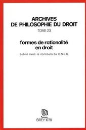 Formes de rationalité en droit - Tome 23