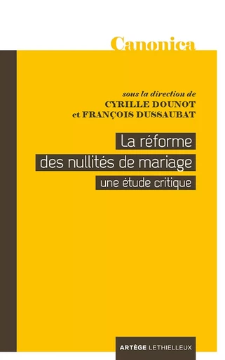 La réforme des nullités de mariage -  - LETHIELLEUX