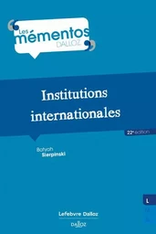 Institutions internationales. 22e éd.