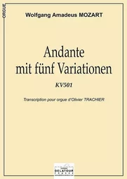 ANDANTE MIT FUNF VARIATIONEN KV501 POUR ORGUE