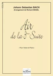 AIR DE LA 3EME SUITE ORCHESTRALE BWV 1068 POUR VIOLON ET PIANO