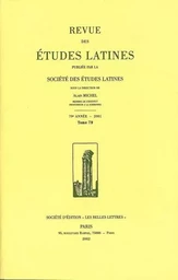 Etudes Latines T. 79 (2001)