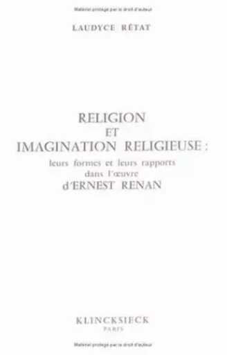 Religion et imagination religieuse - Laudyce Rétat - Klincksieck