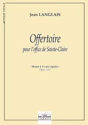 OFFERTOIRE POUR L'OFFICE DE SAINTE-CLAIRE (EDITION ECONOMIQUE)