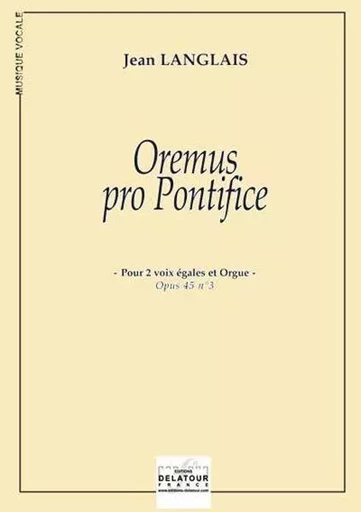 OREMUS PRO PONTIFICE (EDITION ECONOMIQUE) -  LANGLAIS JEAN - DELATOUR FRANCE