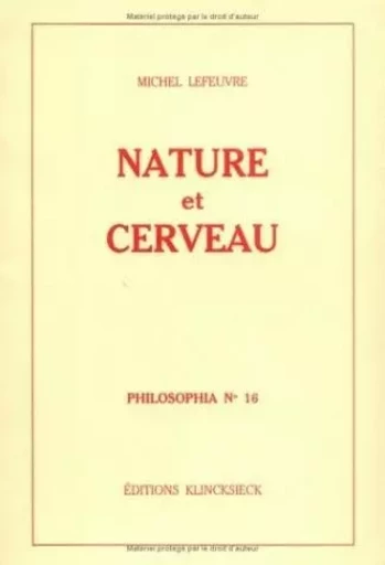 Nature et cerveau - Michel Lefeuvre - Klincksieck