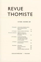 Revue thomiste - N°4/2009