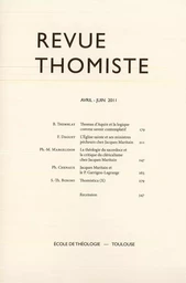 Revue thomiste - N°2/2011