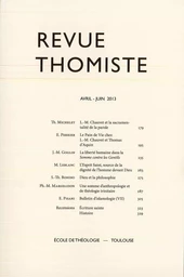 Revue thomiste - N°2/2013