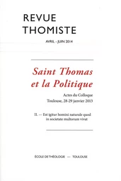 Revue thomiste - N°2/2014