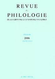 Revue de philologie, de littérature et d'histoire anciennes volume 80