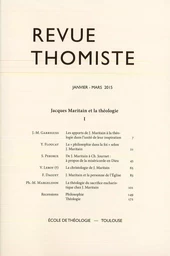 Revue thomiste - N°1/2015