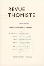 Revue thomiste - N°1/2018