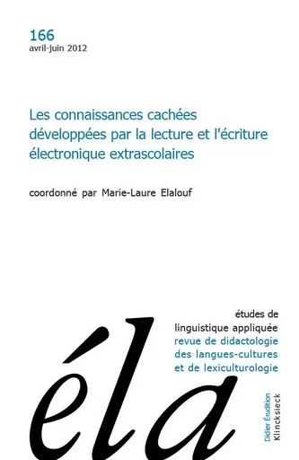 Etudes de linguistique appliquée - N°2/2012 -  - Klincksieck