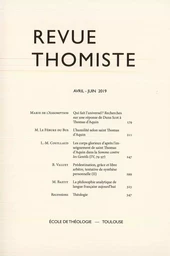 Revue thomiste - N°2/2019