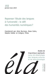 Études de linguistique appliquée - N°1/2019