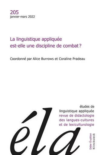 Études de linguistique appliquée - N°1/2022 -  - Klincksieck